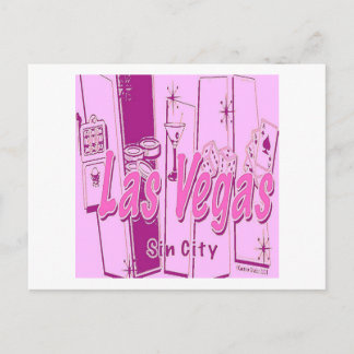 Las Vegas Pop Art Retro Postkarte