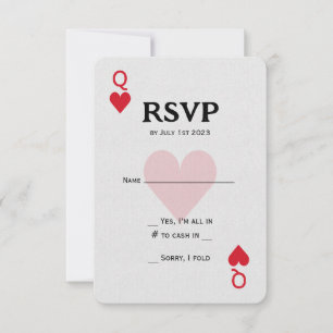 Las Vegas Queen of Hearts Playing UAWG RSVP Karte