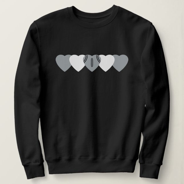 Las Vegas Raiders Herzfußball Dunkel Sweatshirt (Design vorne)