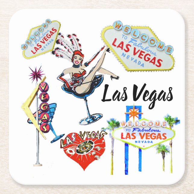 Las Vegas Rechteckiger Pappuntersetzer (Vorderseite)