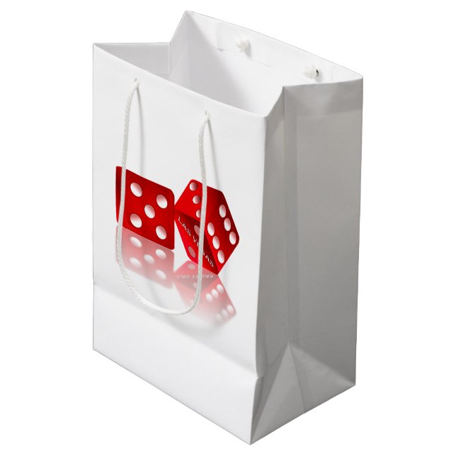 Las Vegas Red Dice Mittlere Geschenktüte (Vorderseite Schrägansicht)