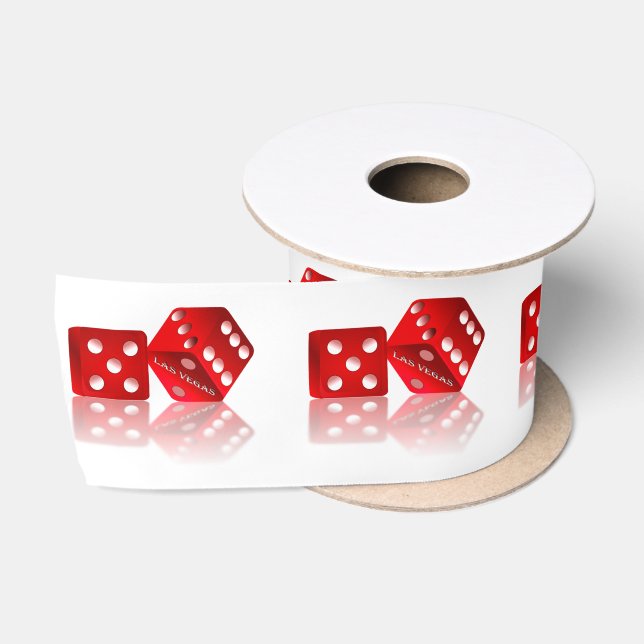 Las Vegas Red Dice Satinband (Spule)