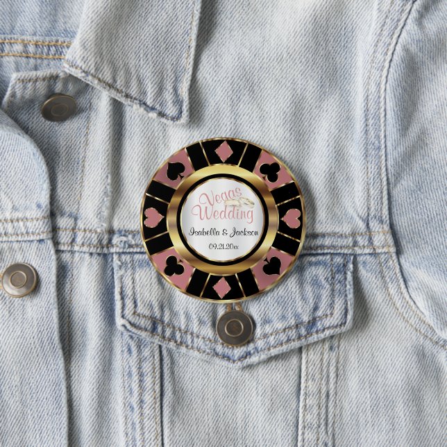 Las Vegas redete Wedding staubiges Rosen-Gold an Button (Beispiel)