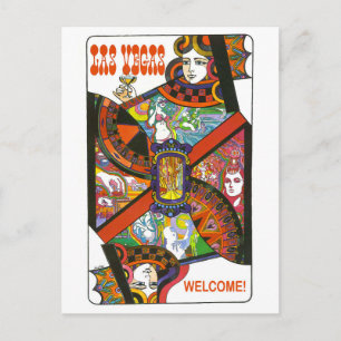 Las Vegas reine carte à jouer, voyage vintage