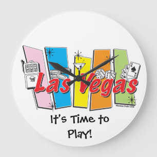 Las Vegas Retro Große Wanduhr