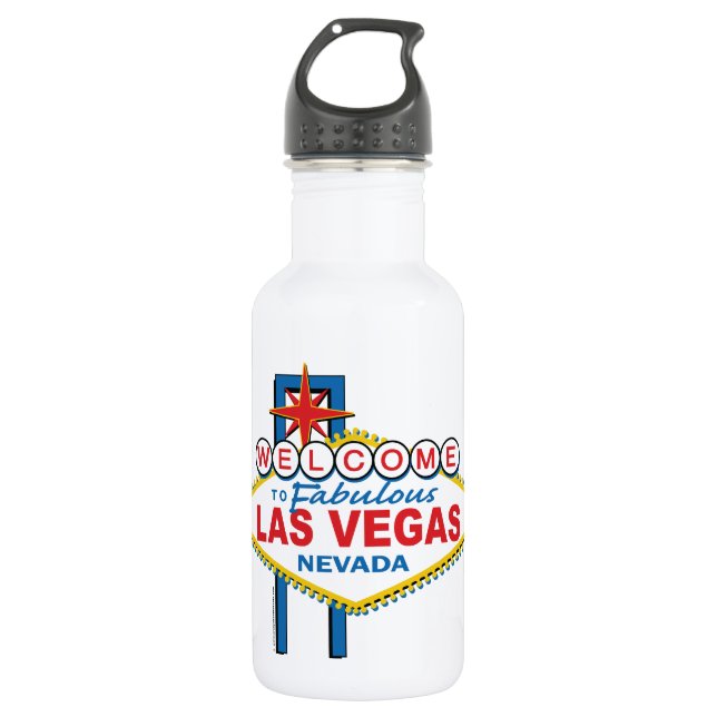 Las Vegas Retro Sign Edelstahlflasche (Vorderseite)