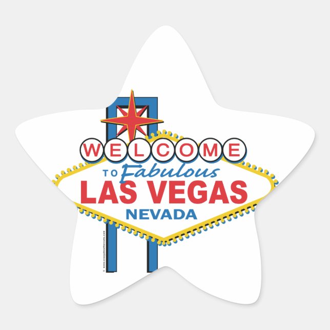 Las Vegas Retro Sign Stern-Aufkleber (Vorderseite)