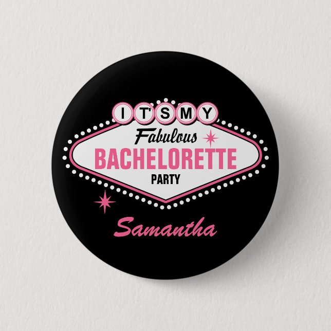 Las Vegas-Rosa ist es mein Button (Vorderseite)
