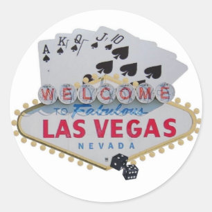 Las Vegas-Royal Flush mit Würfel Aufkleber