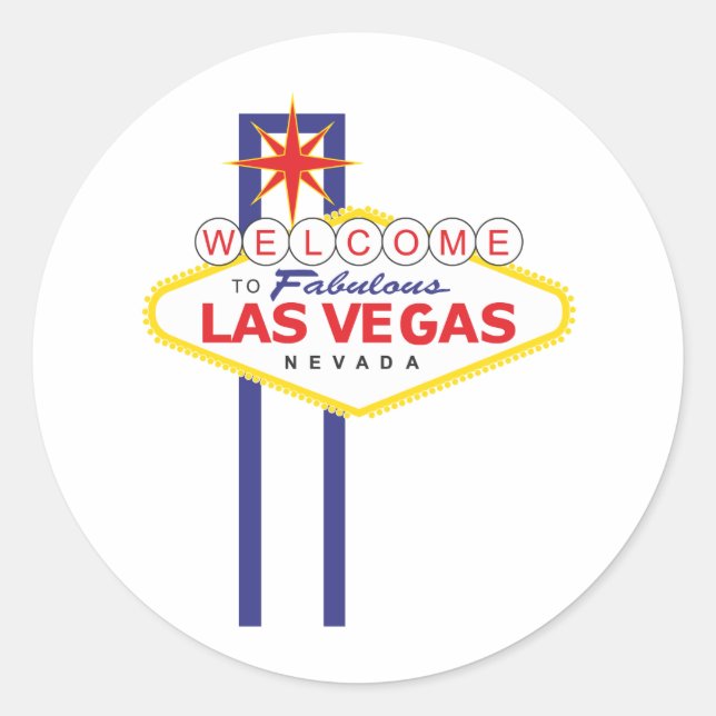 Las vegas runder aufkleber (Vorderseite)
