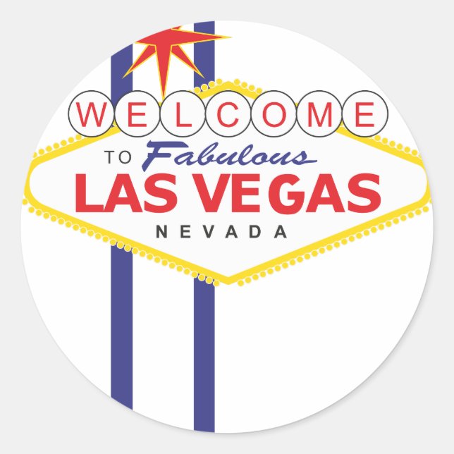Las vegas runder aufkleber (Vorderseite)
