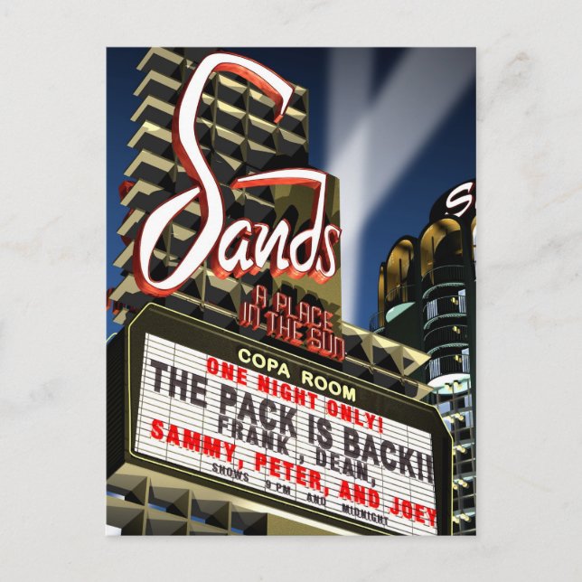 Las Vegas Sands Hotel Retro Neon Carte postale (Devant)
