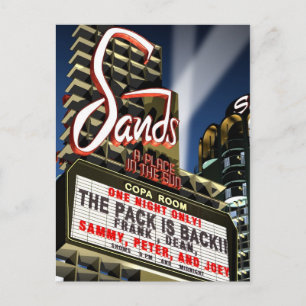 Las Vegas Sands Hotel Retro-Neon-Postkarte Postkarte
