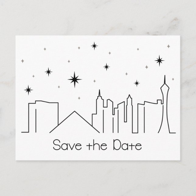 Las Vegas Save the Date Ankündigungspostkarte (Vorderseite)