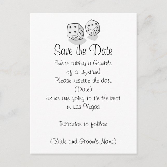 Las Vegas Save the Date Ankündigungspostkarte (Vorderseite)