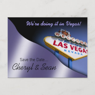 Las Vegas Save the Date (metallische Flieder) Ankündigungspostkarte