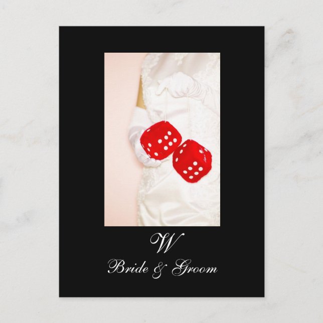 Las Vegas Save the Date Postkarten Monogramme (Vorderseite)