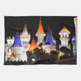 Las Vegas Schloss Hotel Spiel Vegas Stadt Bunt Geschirrtuch