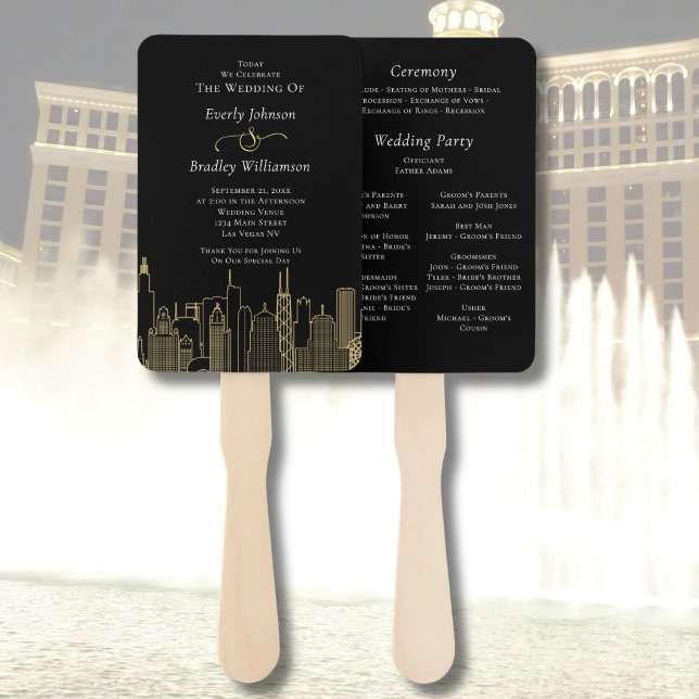 Las Vegas Schwarz-weiß Gold Raffiniertes Programm Fächer (Von Creator hochgeladen)