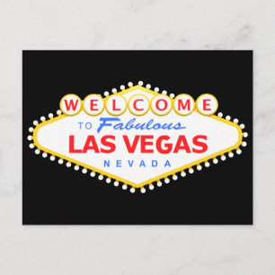 Las Vegas Schwarze Postkarte