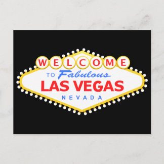 Las Vegas Schwarze Postkarte