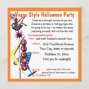 Las Vegas Showgirl Halloween-Party Einladung