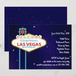 Las Vegas Sign Birthday Party Einladung