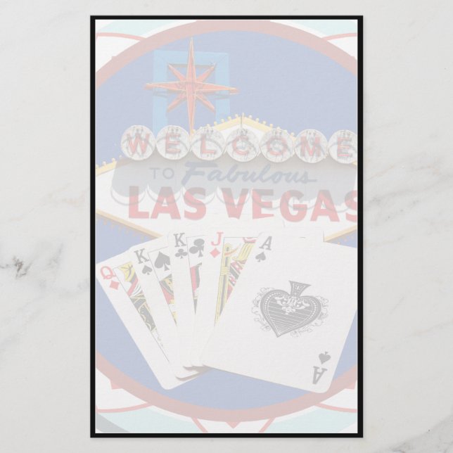 Las Vegas Sign & Cards Poker Chip Briefpapier (Vorderseite)