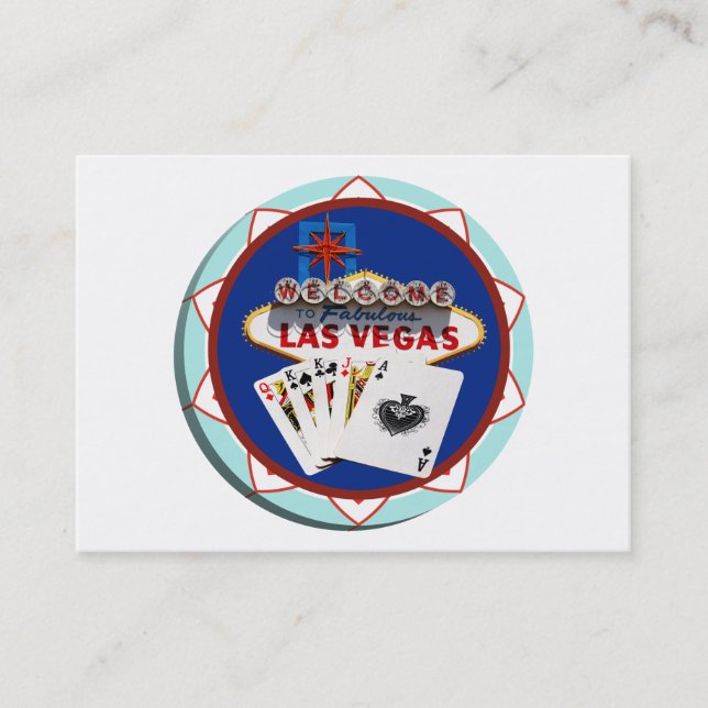 Las Vegas Sign & Cards Poker Chip Visitenkarte (Vorderseite)