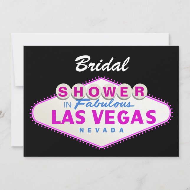 Las Vegas sign destination wedding bridal shower Einladung (Vorderseite)