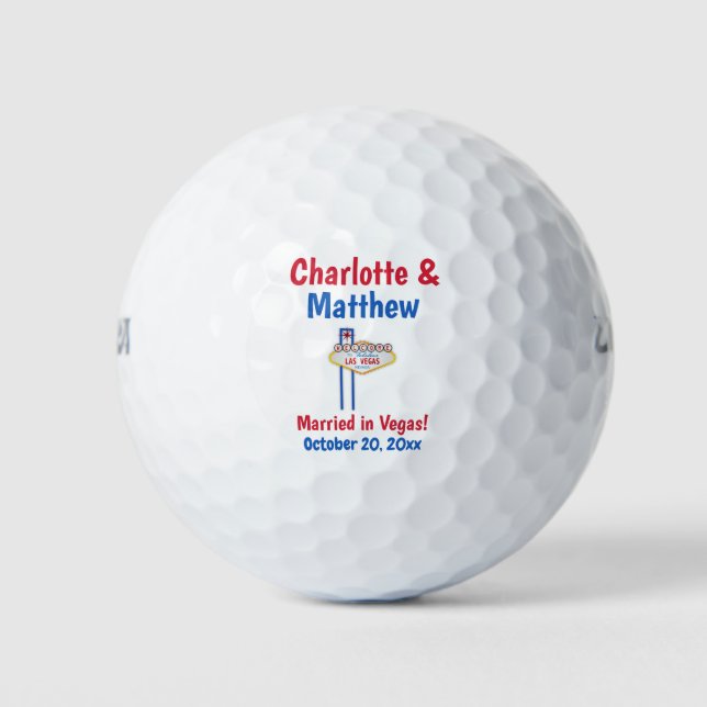 Las Vegas Sign Gastgeschenk Hochzeit Golfball (Vorderseite)