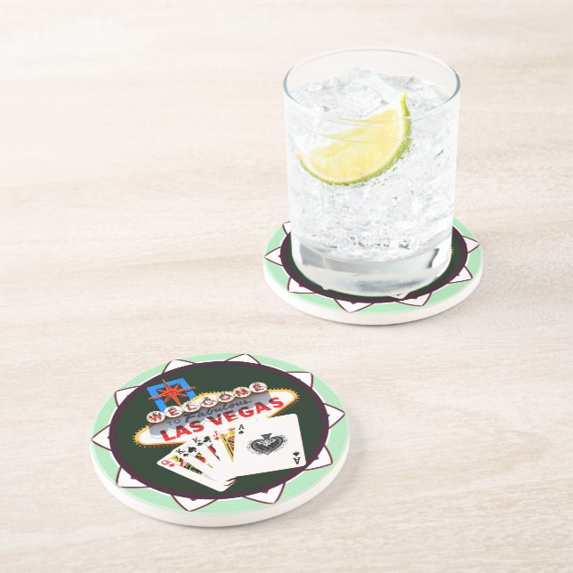 Las Vegas Sign Poker Chip Getränkeuntersetzer (Seite)