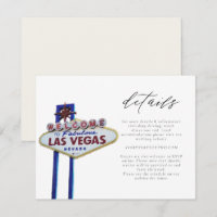 LAS VEGAS Sign Wedding oder Event Details Card