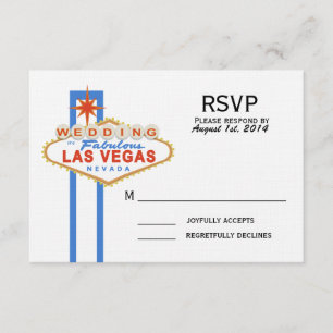 Las Vegas Sign Wedding Response Card RSVP Karte