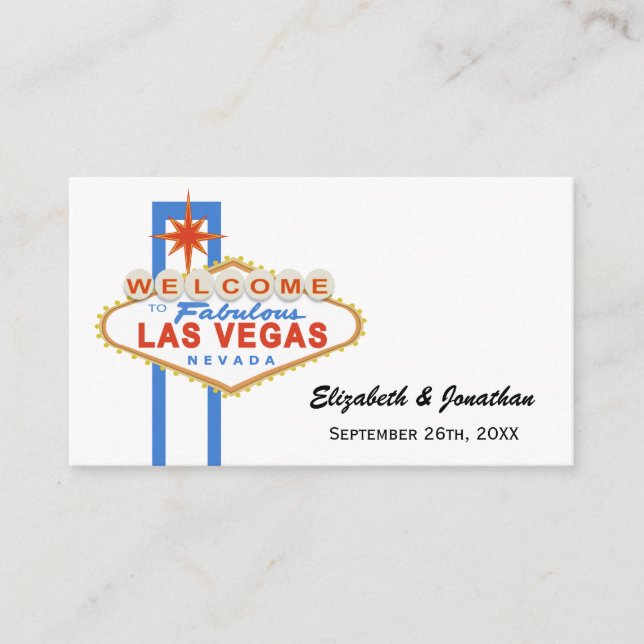 Las Vegas Sign Wedding Website Cards Begleitkarte (Vorderseite)