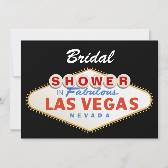 Las Vegas signieren Hochzeit in Urlaubsort Brautpa Einladung (Vorderseite)