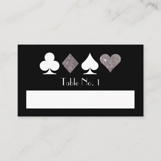 Las Vegas Silver Fill-In Name Table Card löschen Platzkarte (Vorderseite)