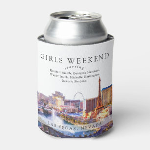 Las Vegas Skyline Aquarell Mädchen-Wochenende Dosenkühler