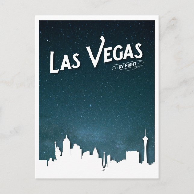 Las Vegas skyline by night, Las Vegas, Nevada Postkarte (Vorderseite)