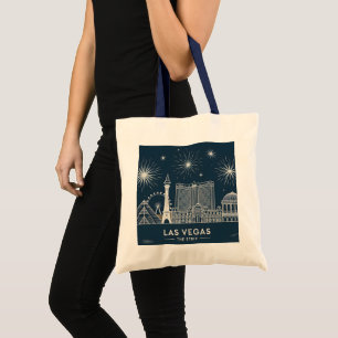 Las Vegas Skyline Minimalistische Linie Art Citysc Tragetasche