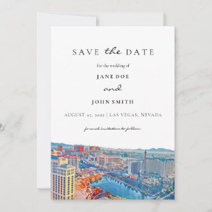 Las Vegas Skyline Save the Date Karte
