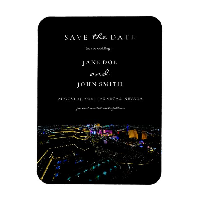 Las Vegas Skyline Save the Date Kartenmagnet Magnet (Vertikal)