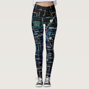 Las Vegas-Stadt-Karte Leggings