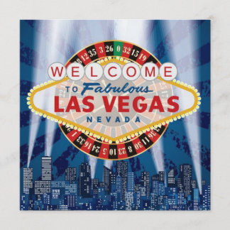 Las Vegas-Stadtansicht Moderne Einzigartige Geburt Einladung