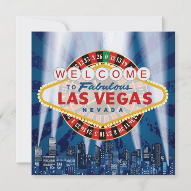 Las Vegas-Stadtbild-moderne einzigartige Hochzeit Einladung (Vorderseite)