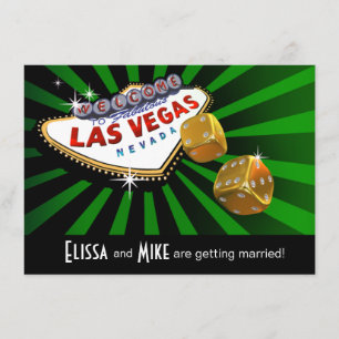Las Vegas Starburst-Hochzeit grün schwarz gold Einladung