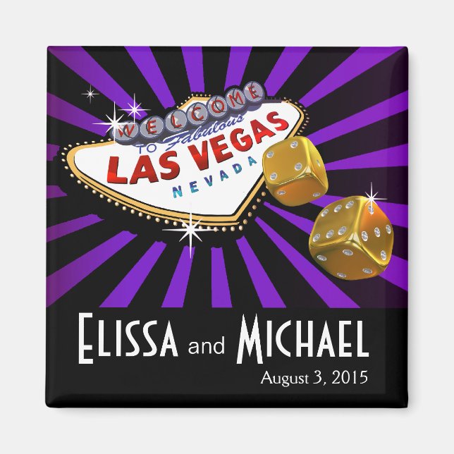 Las Vegas Sternexplosion Gastgeschenk Hochzeit lil Magnet (Vorne)