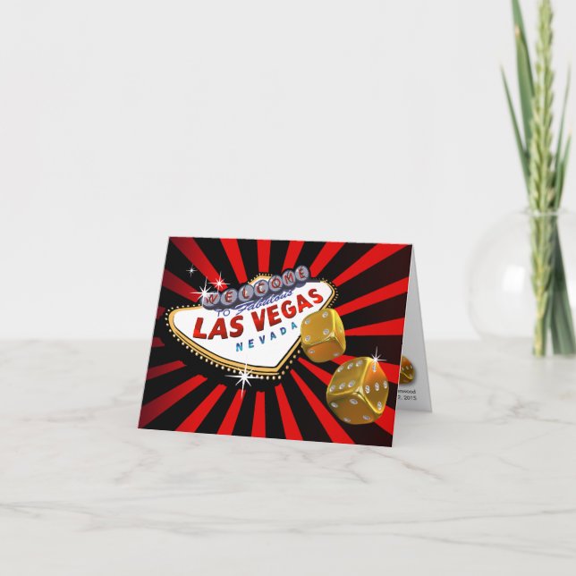 Las Vegas Sternexplosion Hochzeit Rezeption rot sc Einladung (Vorderseite)
