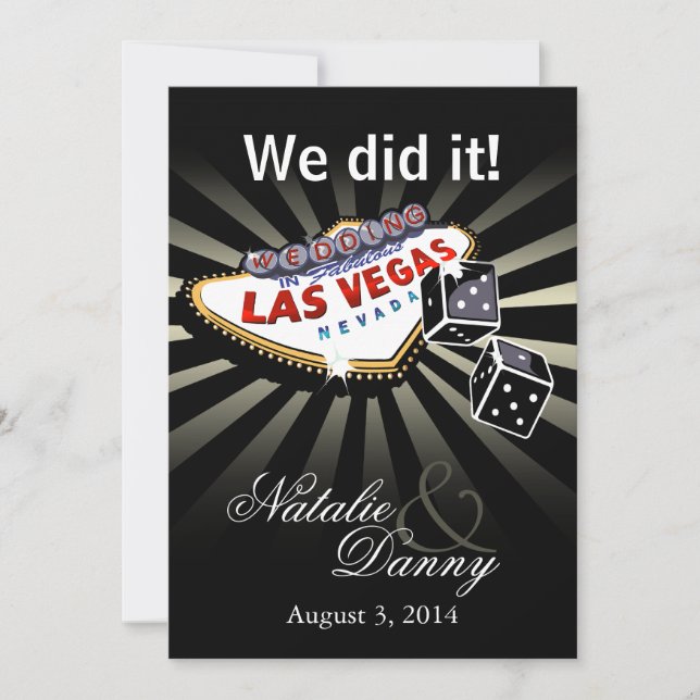 Las Vegas Sternexplosion Hochzeit Rezeption silber Einladung (Vorderseite)