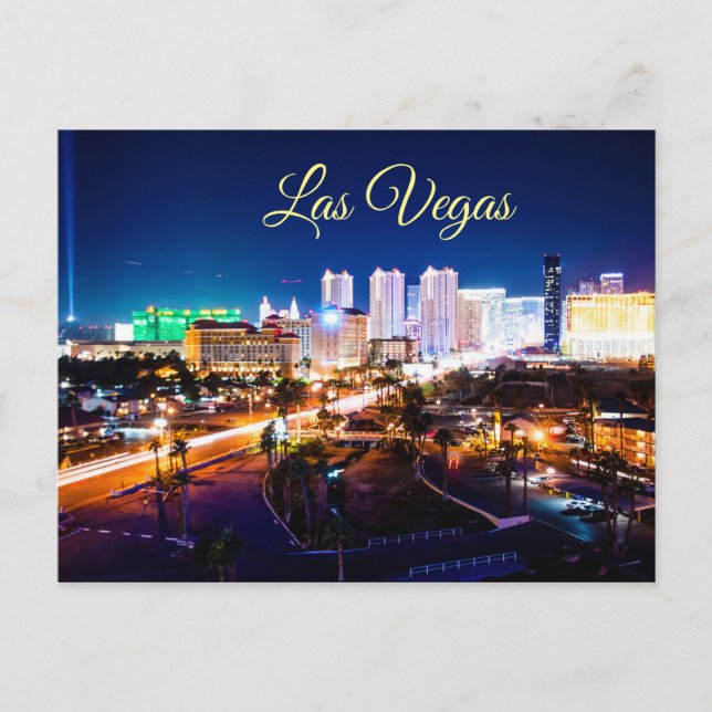 Las Vegas Strip at Night Postcard Postkarte (Vorderseite)